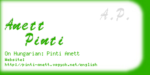 anett pinti business card